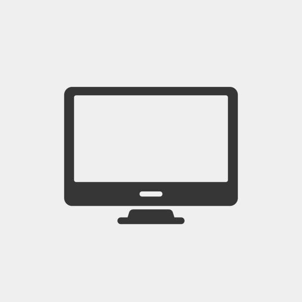 istockphoto-1165294902-612x612 Desktop computer icon. Flat led screen monitor pc. Modern Personal monitor. Office and home desktop. Black symbol for web design. Television internet technology. Isolated vector illustration